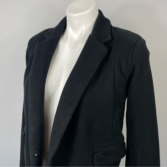 James Perse Los Angeles Cropped Fleece Sweatshirt Coat Jacket Blazer Black 2 M - Picture 11 of 16